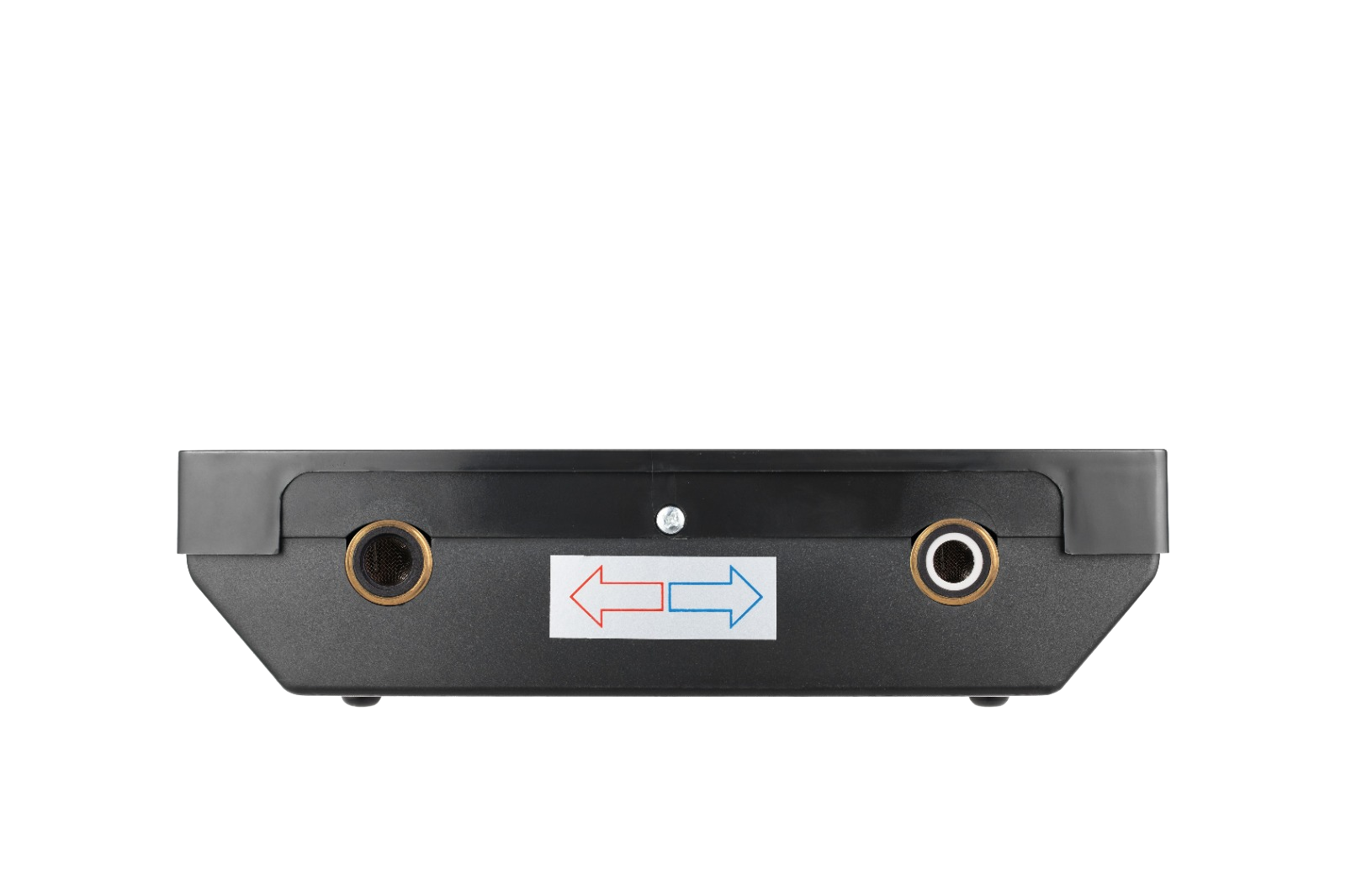 Detail of VENDA black water heater connection ports